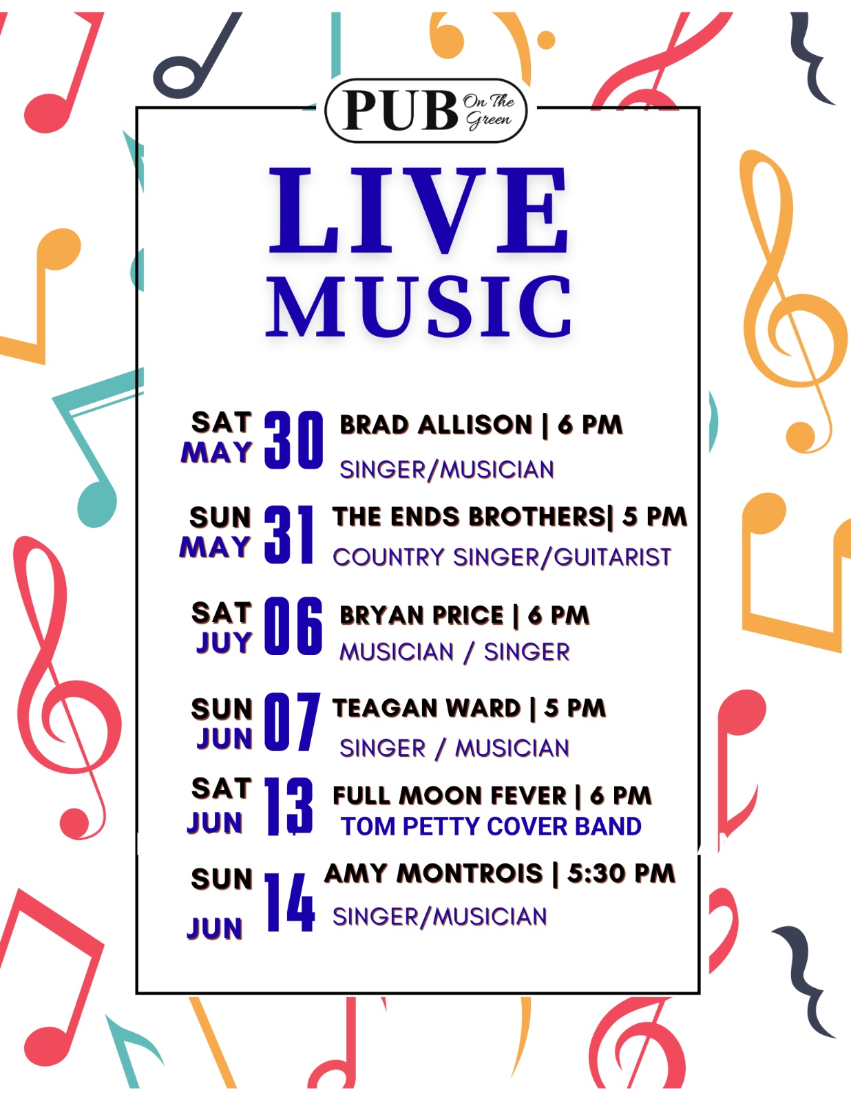 Live Music Schedule