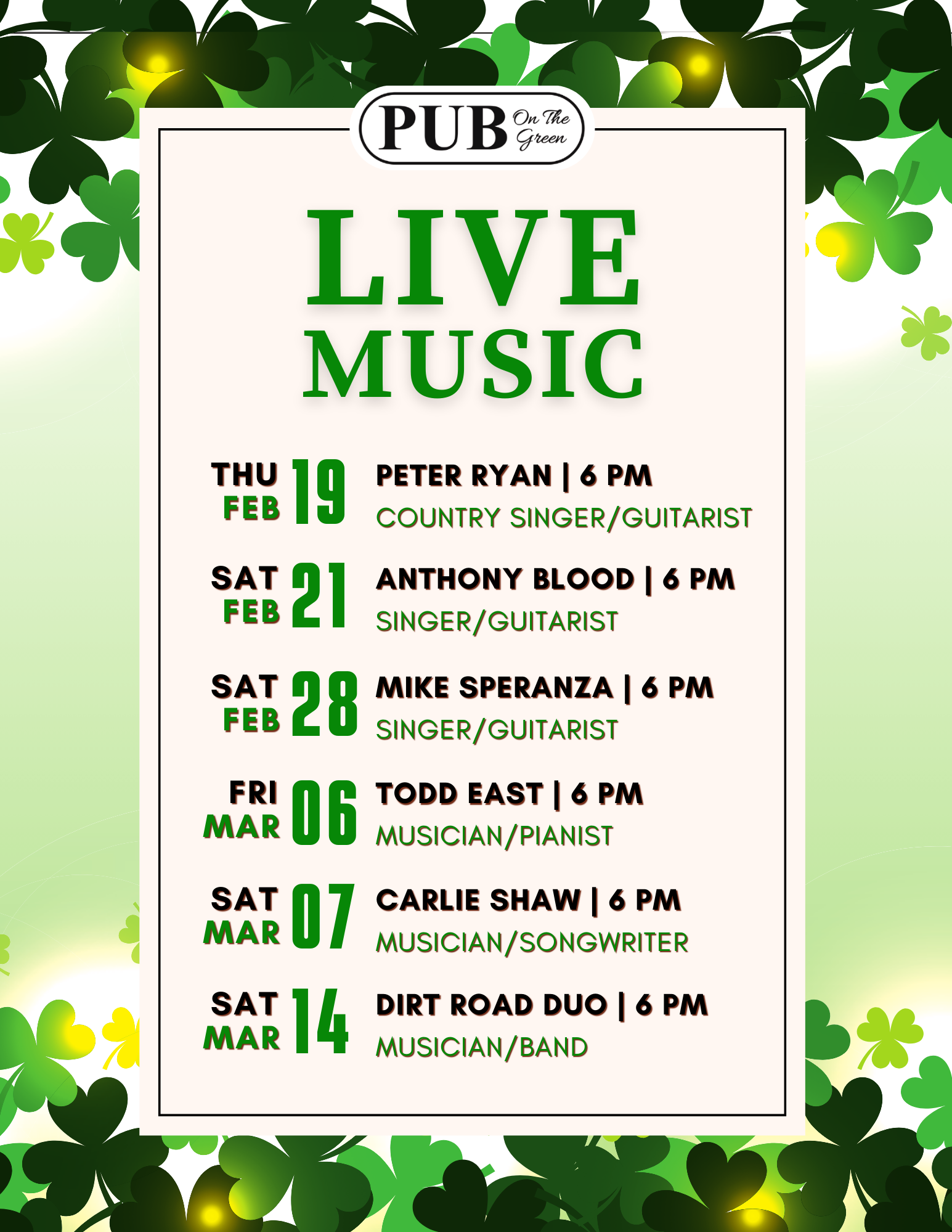 Live Music Lineup